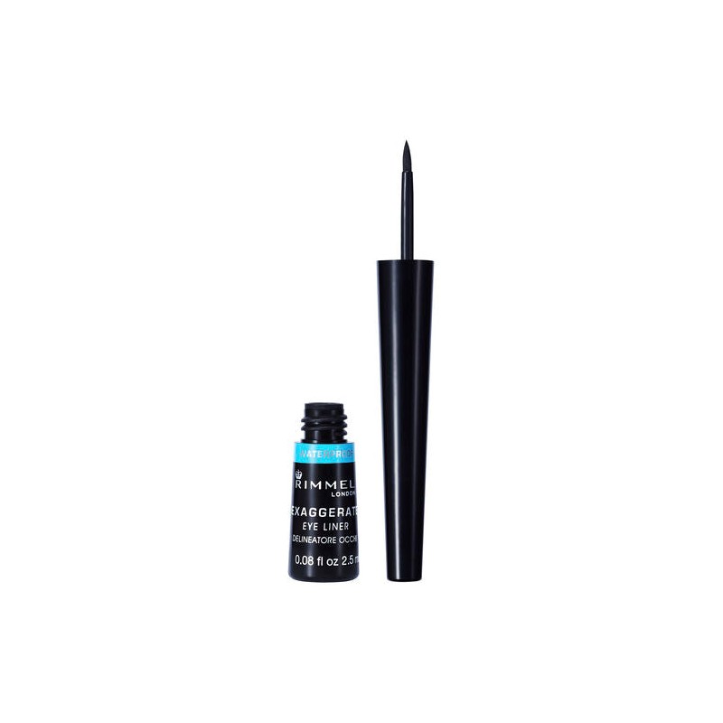 Rimmel Exaggerate Waterproof Eye Liquid Liner 100% Black