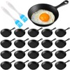 Remerry 20 Sets 4 Inches Cast Iron Skillets Mini Black