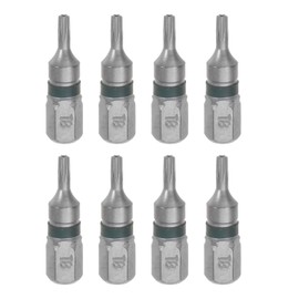 sourcing map 8pcs T8 Torx Hex Screwdriver Bit 1/4" Hex Shank 1" Length S2 Steel Magnetic Power Drill Bits