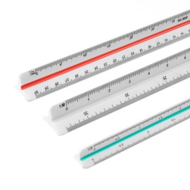 DIYCUT 3 Pieces Scale Ruler Architect, Architect Scale Ruler, 1:20, 1:25, 1:50, 1:75, 1:100, 1:125, 1:200, 1:250, 1:300, 1:400, 1:500, Triangle Ruler, 30 cm, for Architects, Technical Draftsmen