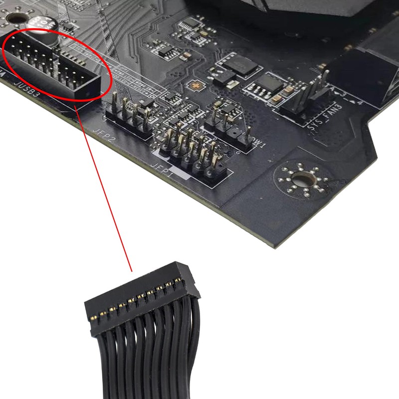 GINTOOYUN USB 3.0 Header Extension Cable,USB 3.0 19/20 Pin Male
