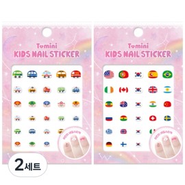 Tomini Kids Nail Sticker 2-piece set, T011 + T012, 2 pieces / 투미니 키즈 네일 스티커 2종 세트, T011 + T012, 2개
