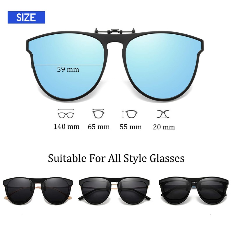 OopsMi - anteojos de sol polarizadas con clip, unisex, antideslumbrante,