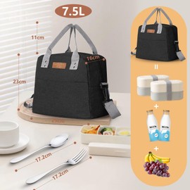 GeeRic Cooler Bag, Thickened Lunch Bag, Insulated Lunch Bag, Portable Lunch Bag for Work, Travel, Office, Picnic