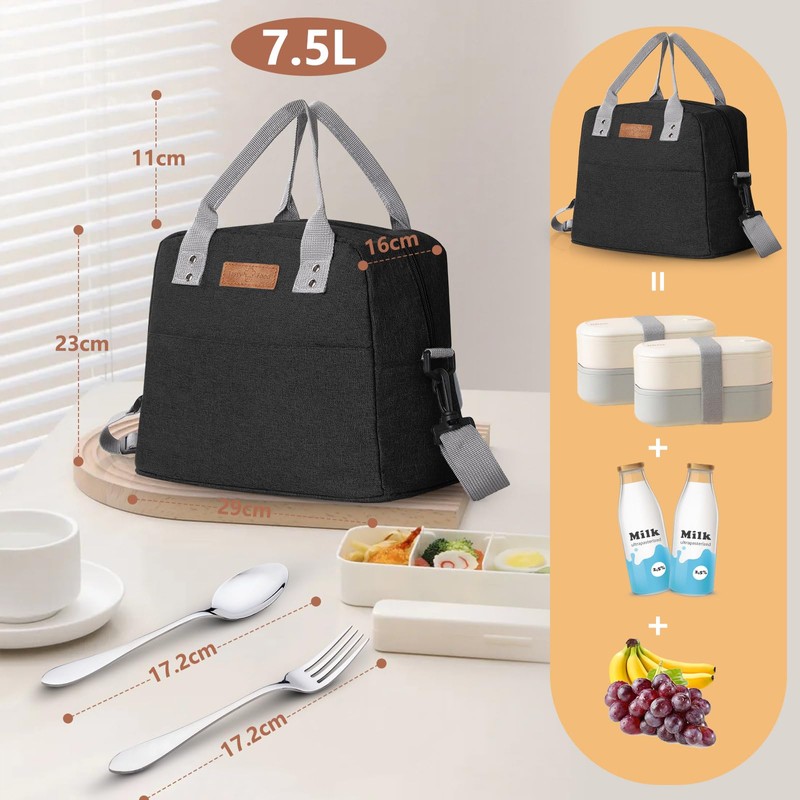 GeeRic Cooler Bag, Thickened Lunch Bag, Insulated Lunch Bag, Portable