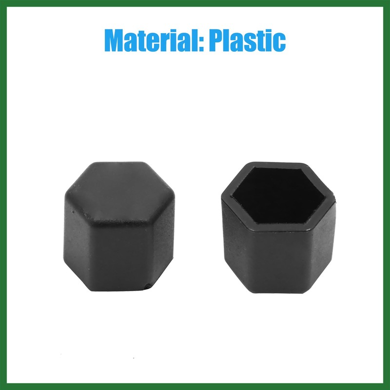 Motoforti 20pcs Black 17mm Car Wheel Nut Lug Hub Covers