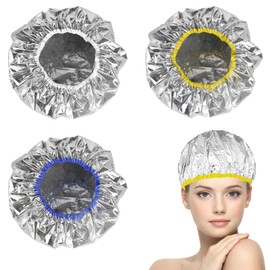 TYVOM 3PCS Deep Conditioning Caps, Salon Aluminum Foil Shower Caps Hair Dye Cap Reusable Hair Heat Cap Hair Cap for Oil Treatment