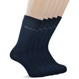 Yomandamor Men's Business Socks, Sweat Absorbent, Quick Drying, Loose, Set of 5 Pairs, Black