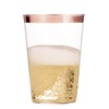 100 Rose Gold Plastic Cups 10 Oz Clear Plastic Cups