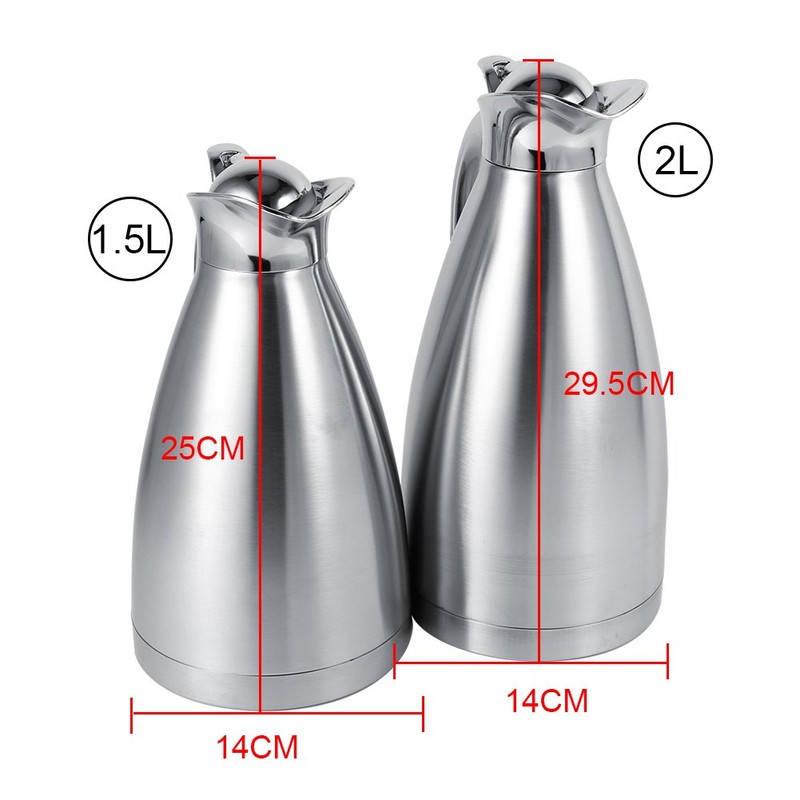 Fdit 1.5L Hot Water Bottle, Stainless Steel Double Wall Vacuum