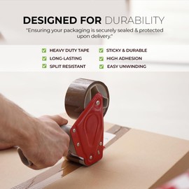 Stick Well Packaging Tape - 48mm X 66m, Heavy Duty, Low Noise, Secure & Sticky Brown Parcel Tape for Packing Boxes, Moving Boxes, Packing Tape Strong for Moving House (Brown, 3 Rolls)