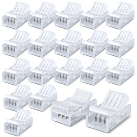 Innfeeltech 20 Pcs Strip Connector Wire Quick Connector for 8MM 4 Pin LED Light, Strip Cable to LED Light Srtip