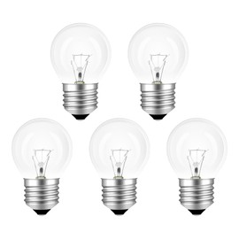 SCNNC Oven Lamp E27 300 Degree Heat Resistant 230 V Oven G45 Dimmable, 400 LM Warm White 2700 K, 45 mm Globe Clear Oven Lamp E27 G45 for Oven, Lava Lamp, Microwaves, Pack of 5