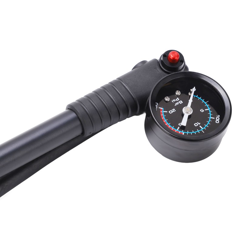 Shock Pump 300PSI Visual Pressure Dial 360° Rotation Inflation Tube