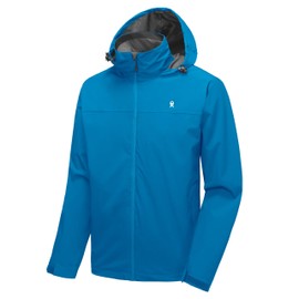 Little Donkey Andy Rain Jacket Men's Waterproof Windbreaker Rain Shell Jacket with Hood Lightweight Hooded for Hiking, Travel (Ocean Blue M)
