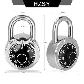 HZSY Combination Padlock 24 Pack, Fixed Dial Combination Padlock with Different Combinations, 2 in. Wide. Black Turntable, Lock for Gym & Locker, School, Toolbox, and More