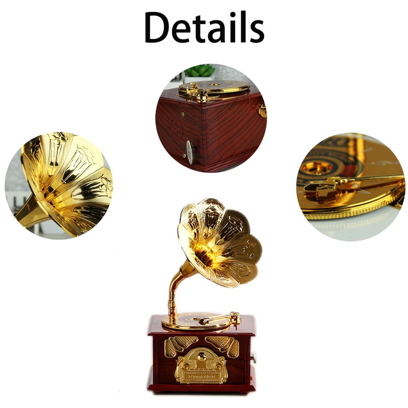 Gramophone Model Music Box, Mini Gramophone Music Box, Retro Music