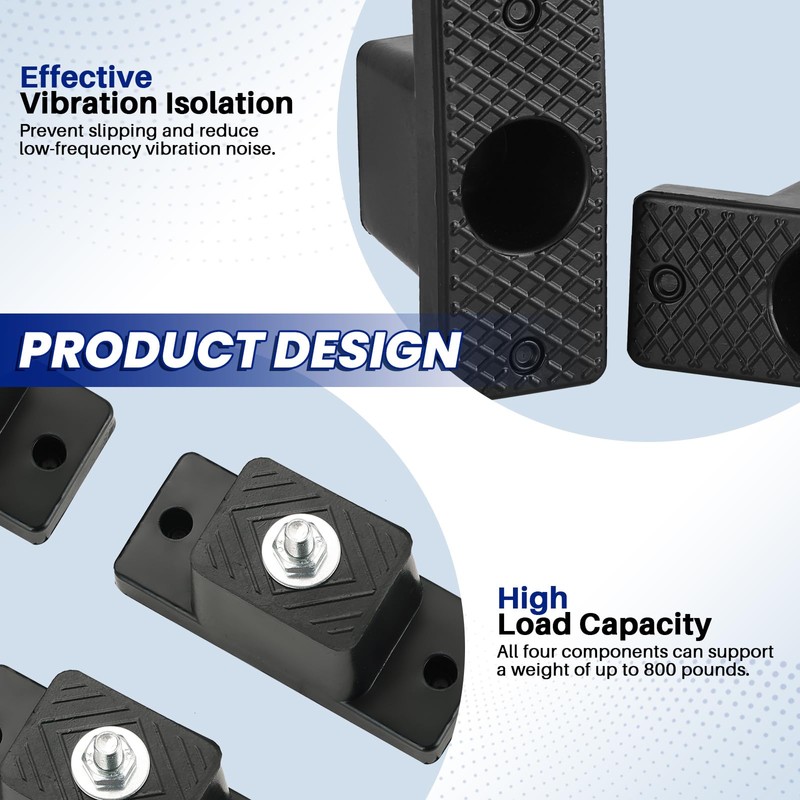 MAOPINER 4 Pack Rubber Vibration Isolator Mounting Bracket with 4
