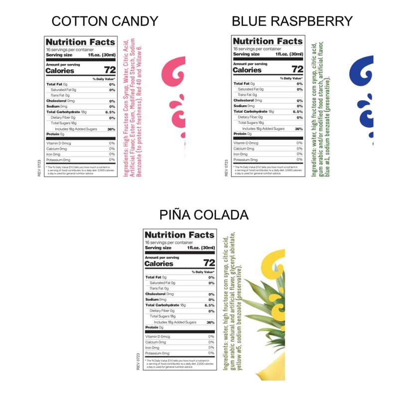 Time For Treats 3-Pack Cotton Candy, Blue Raspberry, Piña Colada