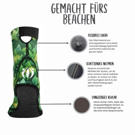 SportVerbindet Beach Volleyball & Sand Football Socks with Kevlar Soles, Durable and Comfortable, Green
