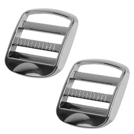 2pcs 25mm Width Metal Bridge Buckle in Grey/Black for Webbing up to 25mm Wide Ladder Buckle for Threading Replacement Bridge Buckle Bridge Buckle Repair Backpack Ladder Buckle, grey/black