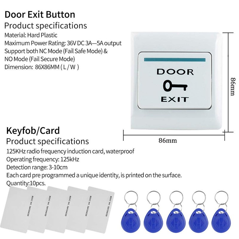 OBO HANDS RFID Door Access Control System Keypad +NC Electric
