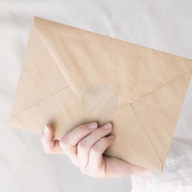 Clear Round Label 1.5 Inch Circle Sticker Self-Adhesive Transparent Dot Wafer Seal Label Waterproof Removable for Retail Package Envelope Roll of 500