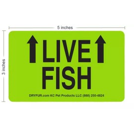 DryFur® 10 LIVE FISH shipping labels with Arrows - Neon Green