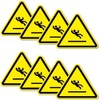 Pack of 8 Warning Stickers 6 x 5 cm Anti-slip
