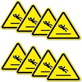 Pack of 8 Warning Stickers 6 x 5 cm Anti-slip UV Protection Laminated Waterproof Digital Print Warning