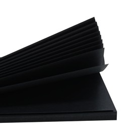 CoroRio 50 Sheets A4 Black Cardstock Paper for DIY Projects and Crafts - 250gsm Thick Black Cardstock for Printing, Drawing, and Invitations. Size 297x210MM, Compatible with Laser and Inkjet Printers