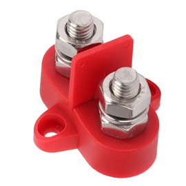 Busbar Terminal Block Positive Distribution Stud High Strength DC 48V 5/16in M8 for Truck RV Boat Car (A(Red)
