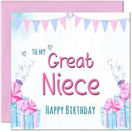 Great Niece Womens Birthday Card for Ladies Shabby Chic Birthday Cards for Great Niece