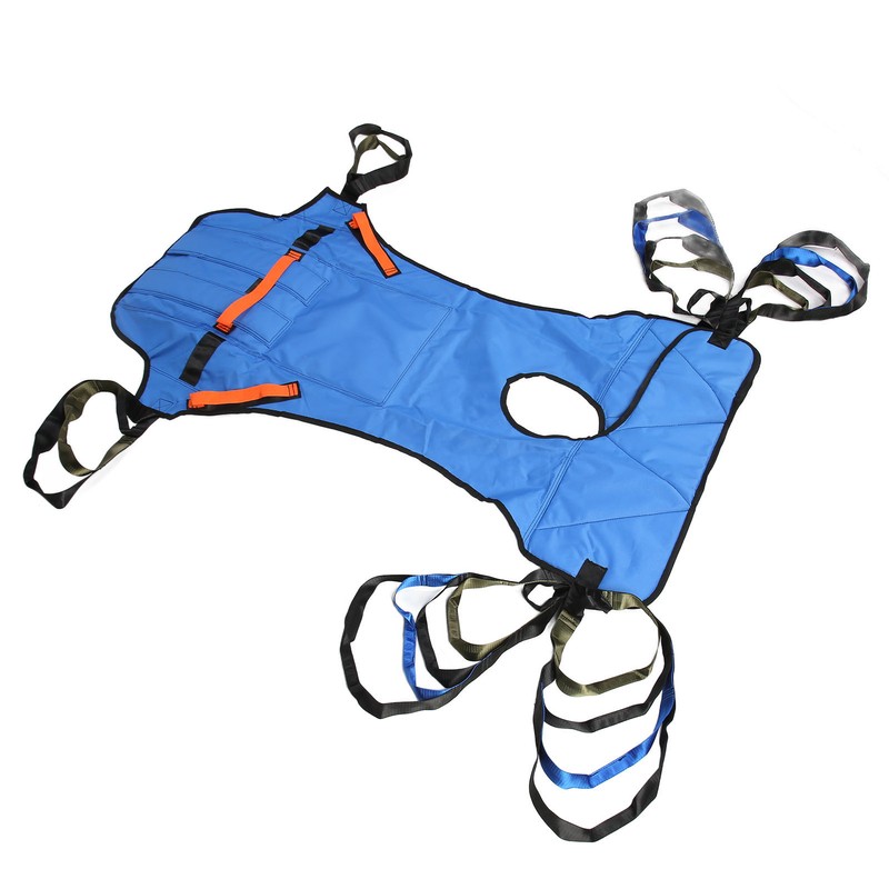 Patient Full Body Lift Sling Royalblue Head Support Toileting Transfer