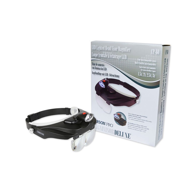Carson Handsfree Head Mount Magnifier with Detachable LED Head Lamp