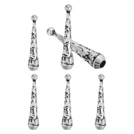 PATIKIL Bolo Tie Tips, 6Pcs 2 Inch Long Alloy Bolo Tie Supplies Replacement Cord End Caps 5.5mm Diameter for DIY Crafts Clothes Decor, Tin Tone