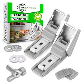 Set of 2 Hinges for Fridge Door Handle with Original Code 9590178 9590124 for Liebherr - The Set Includes 2 Hinges 2 Screws 2 Washers 2 Plugs ONIX TECH