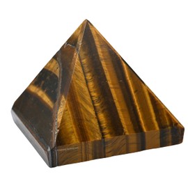 Tiger Eye Pyramid Crystal Healing Stones - 2" Great Pyramid Figurine of Natural Stone Pyramid for Meditation, Reiki, Chakra Balancing and Crystal Pyramids Grid
