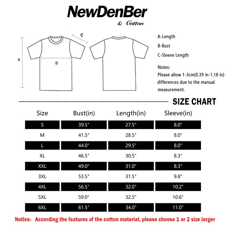 NewDenBer Men's Classic Basic Solid Crew Neck Soft Cotton T-Shirt