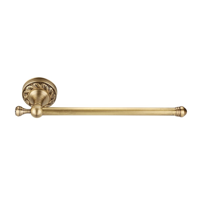 Antique Brass Bathroom Towel Holder Rack Single Pole Bar Clothes
