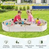 Costzon Kids Sandbox with Cover, Detachable Built-in Seating, Bottom Liner,