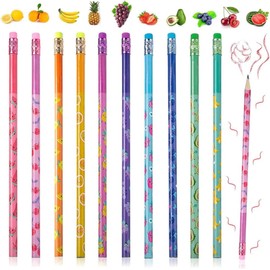 LATERN 60Pcs Scented Pencils for Kids, 17CM Fruit Scented Pencils HB Graphite Pencils Colorful Fun Wood Pencils with Erasers for Boys Girls School Stationery Party Reward Supplies (10 Styles)