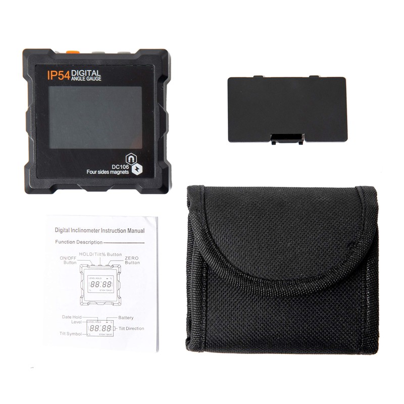 Beslands Digital Protractor Magnetic Bevel Box Inclinometer LCD Waterproof Angle