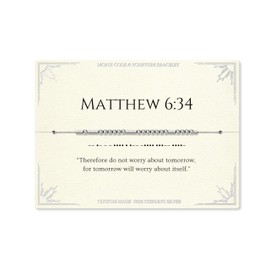 Morse Code Bracelets for Women, Matthew 6:34 Christian Bible Verse Bracelets, Scripture S925 Sterling Silver Inspirational Faith Jewelry, Religious Gifts for Women