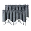 ELKCA Double-Sided Chenille Window Curtains Tier for Kitchen Grey Scalloped