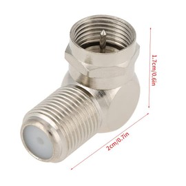 5 uds. Tipo F Cable coaxial Macho a Conector Hembra Adaptador de ángulo Recto para Cable coaxial y Placas de Pared, Soporte para RG6, para RG59 Coaxial