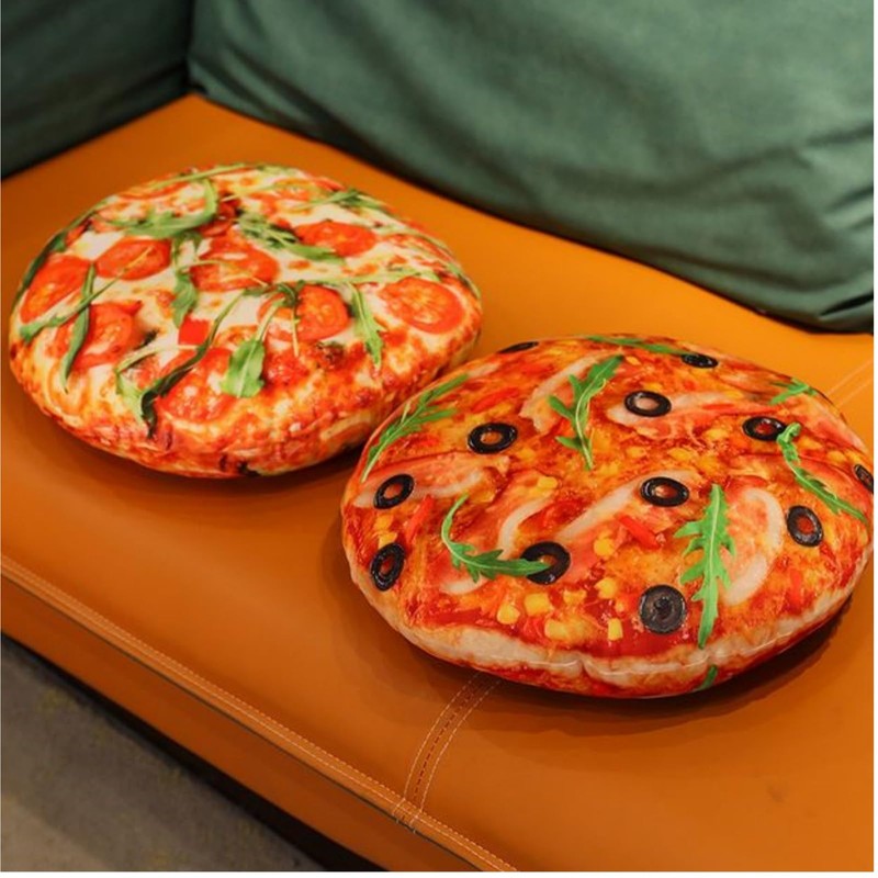 OUKEYI Pizza Shaped Pillow Funny 3D Giant Round Food Plush