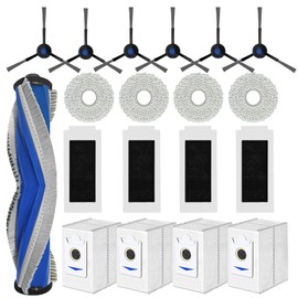 Sygbttq 19 Pack Replacement Accessories for ECOVACS DEEBOT T30S/T30S AI/T30S AI Care Robot Vacuum, 1 Main Brush, 6 Side Brushes, 4 Hepa Filters, 4 Mop Cloth Pads, 4 Dust Bags