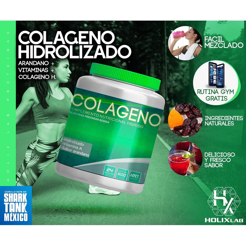 Colágeno Hidrolizado Sabor Arándano, 600 Gr 24 Porciones