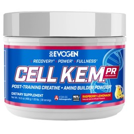 Evogen Cell K.E.M. PR V.2 Reformulated- Post Workout Recovery Powder & Muscle Builder | Creatine Monohydrate, BCAA Powder, EAAs | Recovery, Strength & Fullness | Raspberry Lemonade | 30 Servings